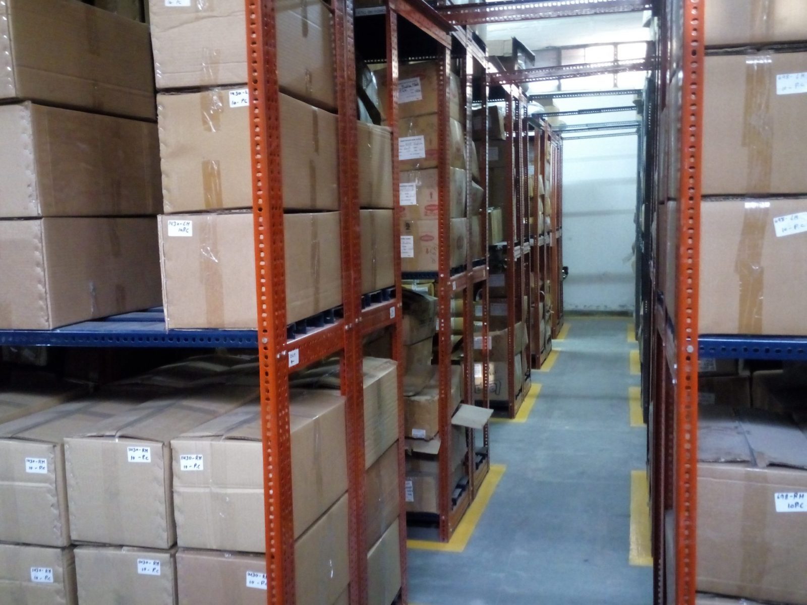 Slotted angle warehouse racks